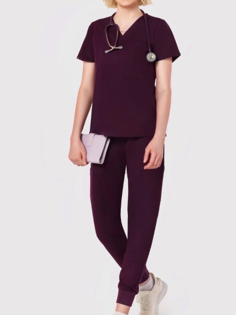 Healix Scrub Jogger Pants in Deep Plum
